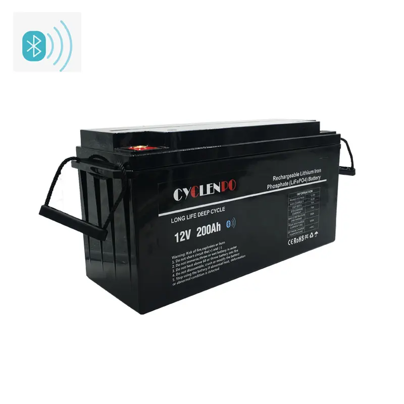 

Factory supply lifepo4 battery 12v 200ah with bt function akku