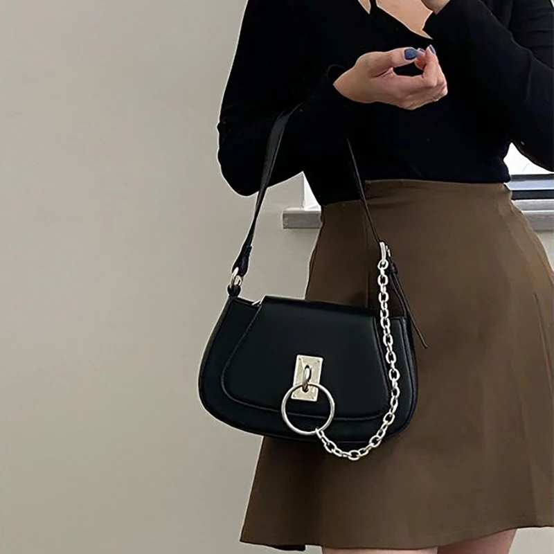 

HAEX Fashion Chains Women's Bag 2023 Trend New Design Ladies Individuality Crossbody Shoulder Bags Elegant Bolso Mujer Shoppers