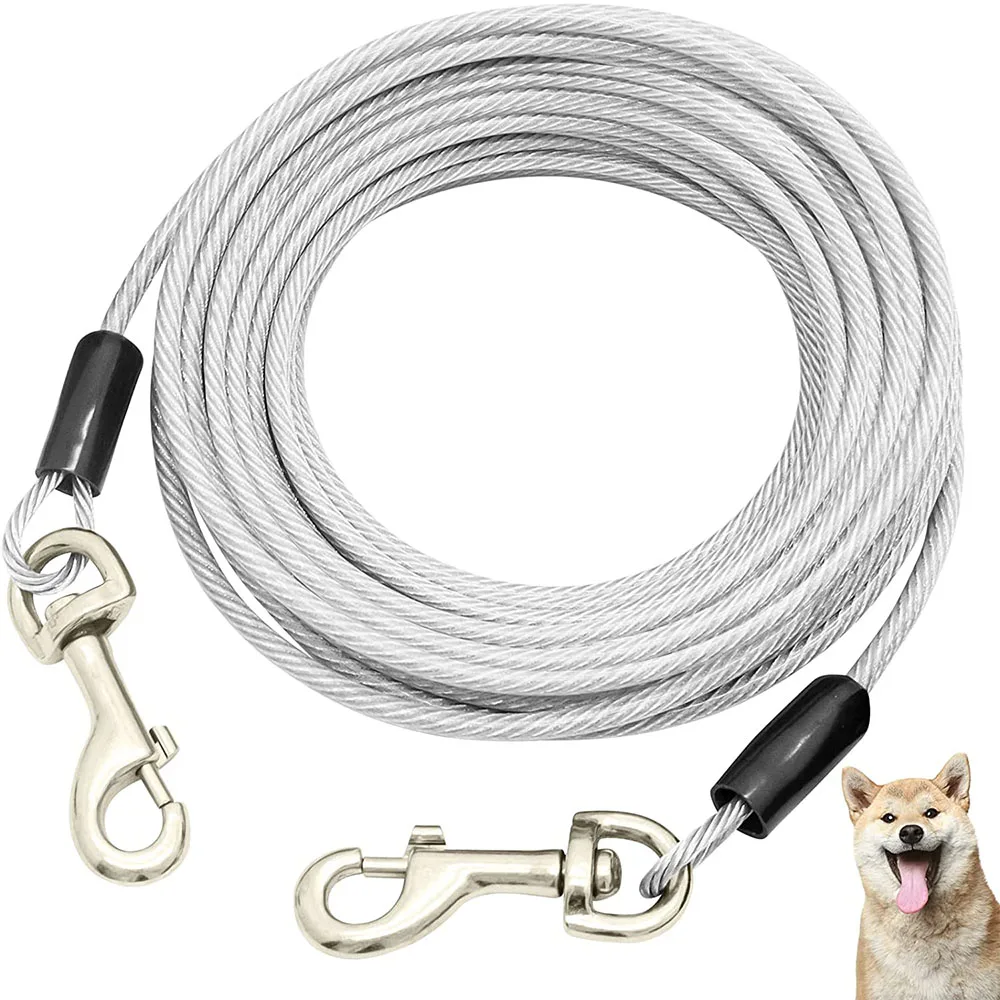 

Dog Tie Out Cable 3/5/10M Dog Runner For Yard Steel Wire Dog Leash With Durable Superior Clips Outdoor Dog Chains Large Dog Lead