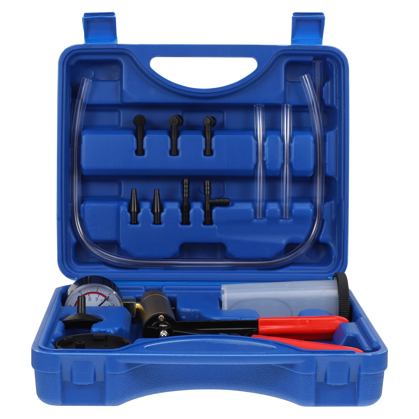 

Auto Hand Held Vacuum Pump Brake Bleeder Adaptor Fluid Reservoir Tester (Blue)