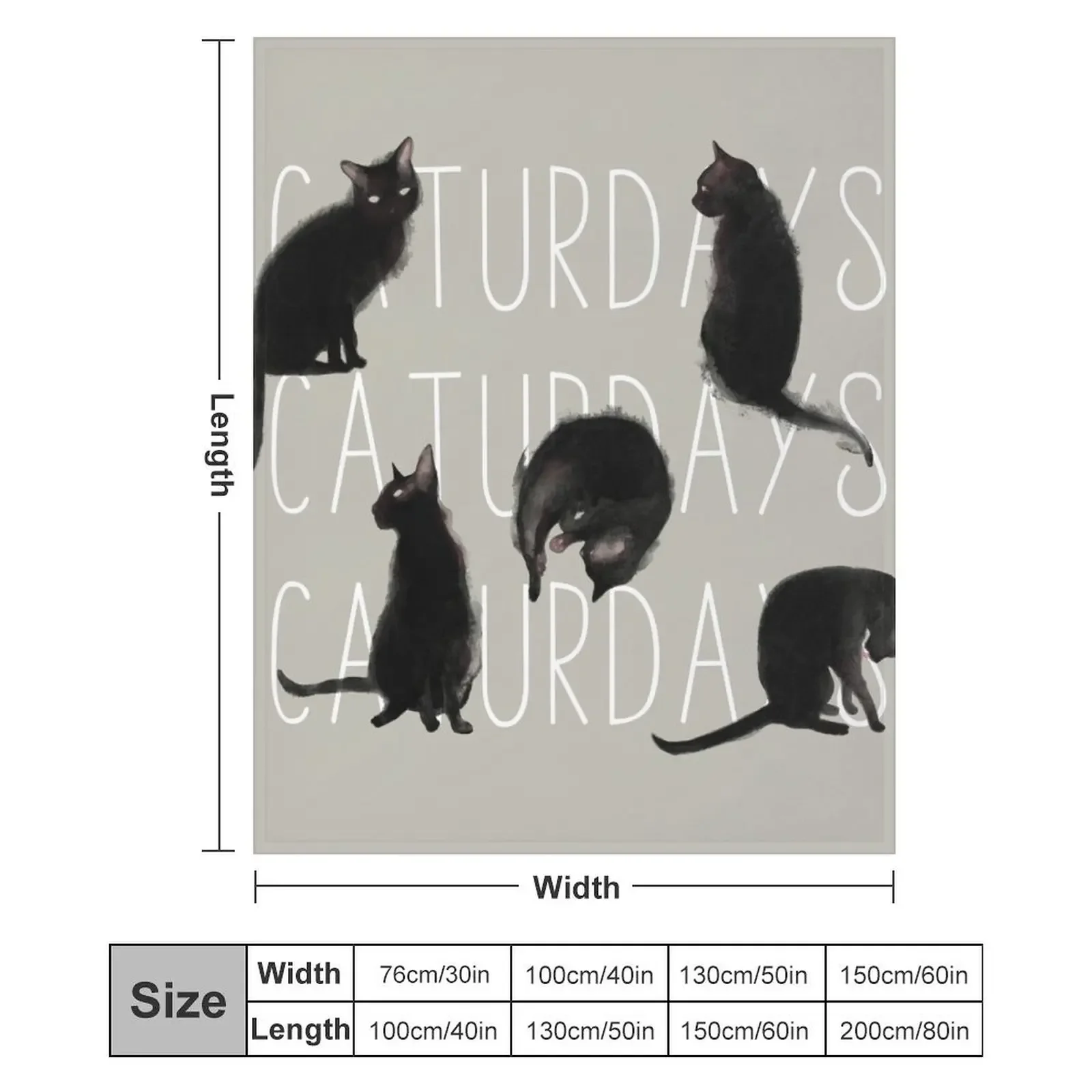 Caturdays - плед с изображением черной кошки, уютное одеяло для сна, подарок для мамы и папы (art.: 3920da7524166) - 3920da7524166