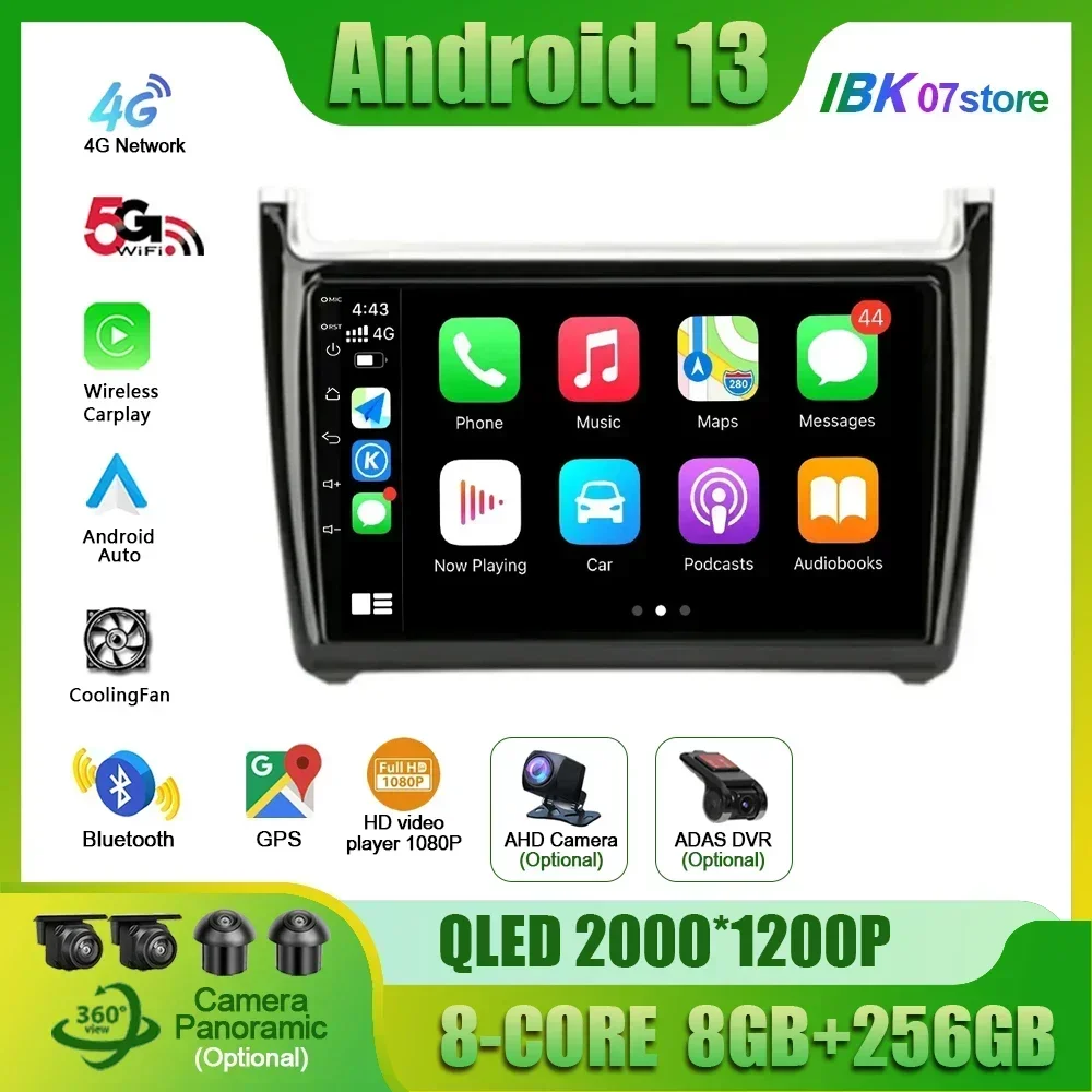 Автомобильное радио Android для Volkswagen VW Polo 5 2008-2020 мультимедийная навигация GPS Apple Carplay