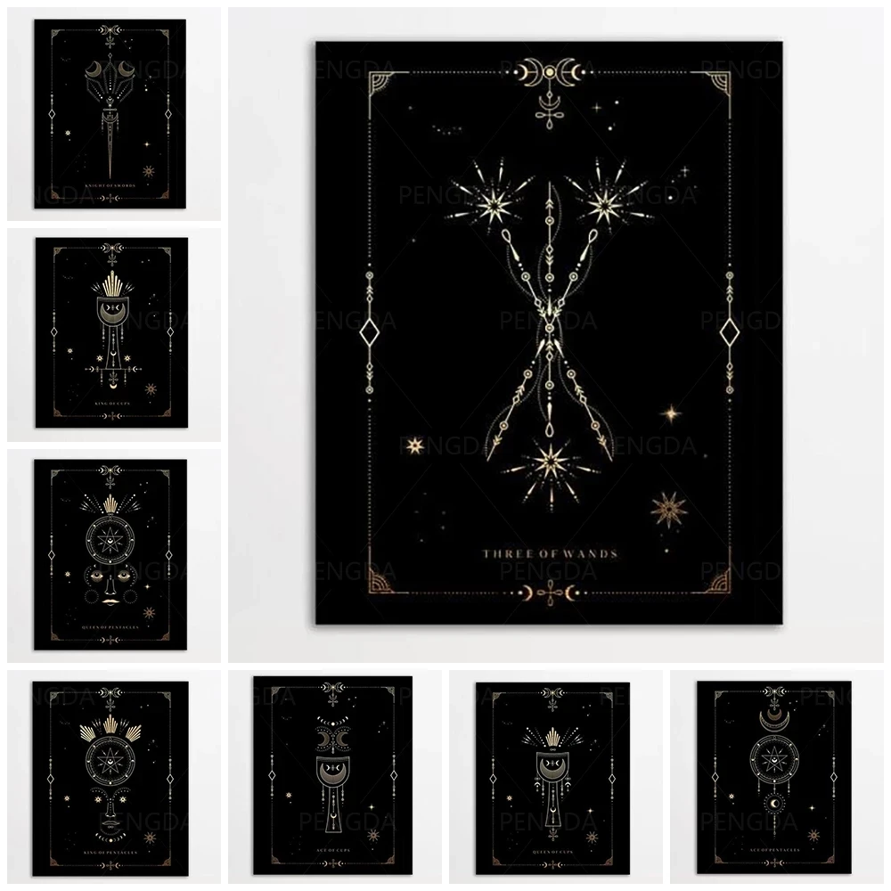 

Canvas HD Prints Pictures Wall Art Painting Home Constellation Gold Black Star Decor Modular Posters Living Room No Framework