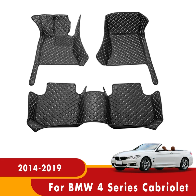 

Custom Car Floor Mats For BMW 4 Series Cabriolet 2019 2018 2017 2016 2015 2014 Car Styling Leather Carpet Foot Pads Cover Rug