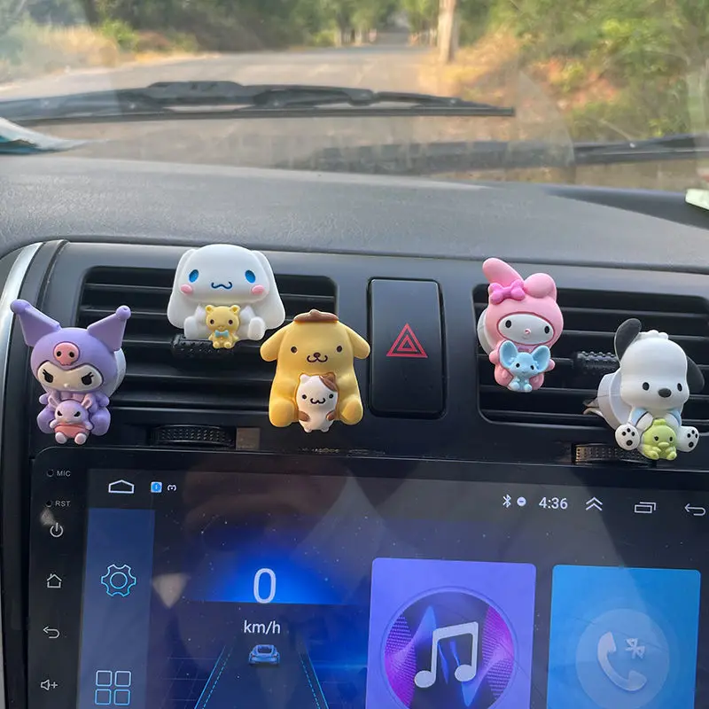 Sanrios Car Aromatherap Hello Kitty Car Air Vent Ornament Cartoon Perfume Lasting Deodorization Kuromi Car Accessories Toy Gift