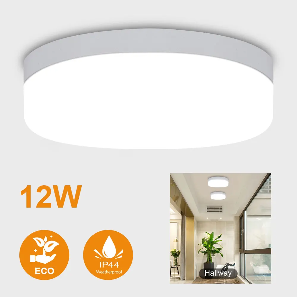 

Depuley 12W LED Flush Mount Ceiling Light 4.72" Flat Modern Round Lighting Fixture 100W Equivalent White Ceiling Lamp for Porch