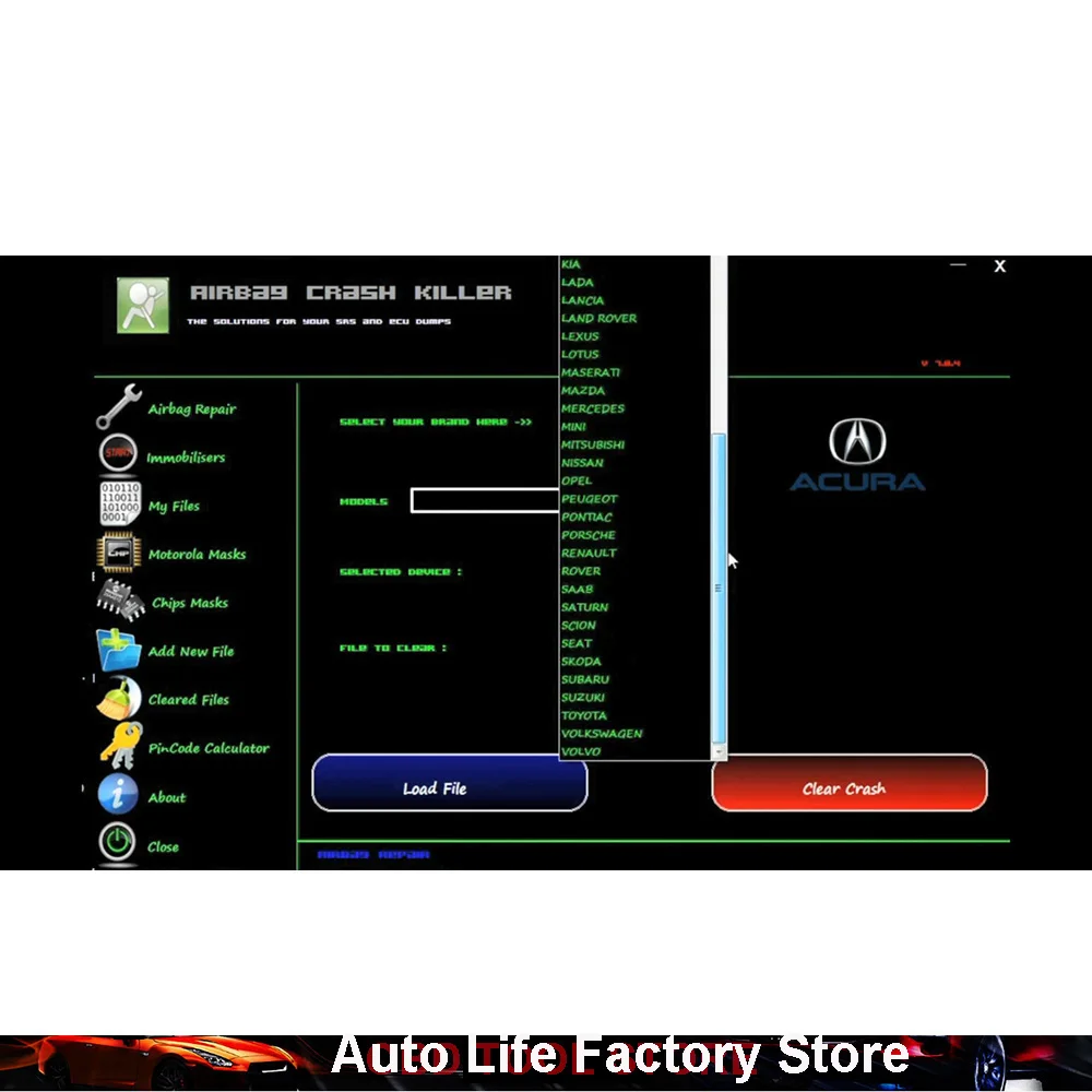 AIR-BAG Crash Killer 7.8.4 Автомобильное программное обеспечение от ECU Dumps Сервисный