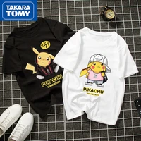 takara tomy summer new pikachu 100 cotton loose breathable couple short sleeved top student round neck pullover t shirt