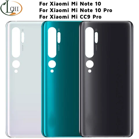 Новое стекло для Mi Note 10 Pro, крышка батарейного отсека, задняя стеклянная дверца, корпус для Mi Note 10 Mi CC9 Pro, задняя крышка батарейного отсека