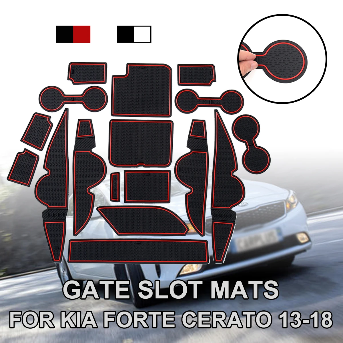 

Противоскользящие резиновые коврики для подстаканников, Стикеры для стайлинга автомобиля, аксессуары для KIA Forte YD 2013, 2014, 2015, 2016, 2017, 2018, K3, Cerato