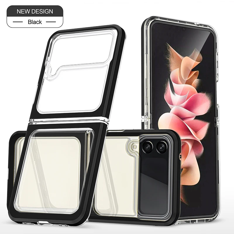 Модный прозрачный чехол с защитой от царапин для Samsung Galaxy Z Flip3 флип-кейсы сотовых