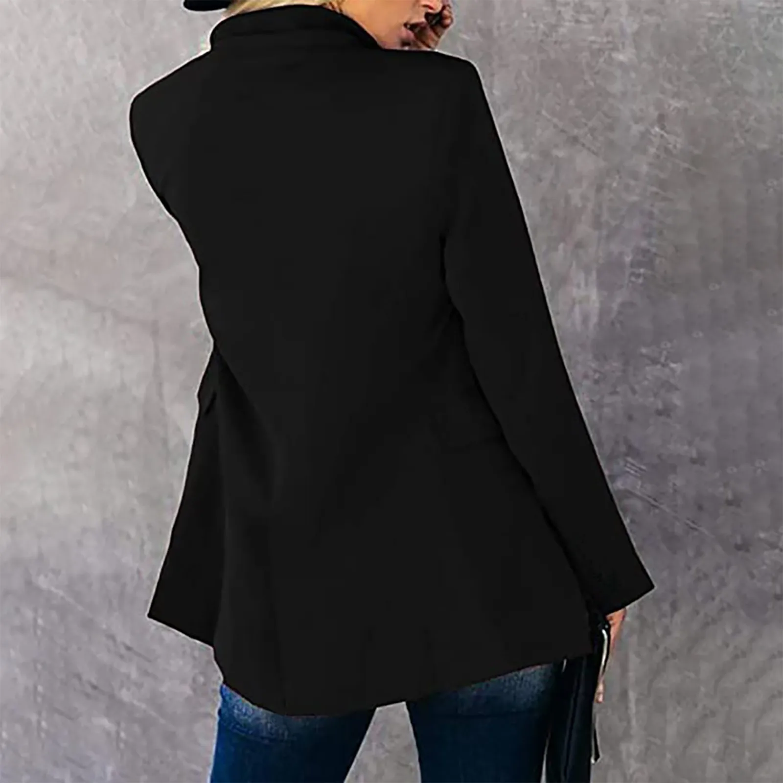 

Womens Casual Light Weight Thin Jacket Slim Coat Long Sleeve Blazer Office Business Coats Jacket Longer Womens Jackets