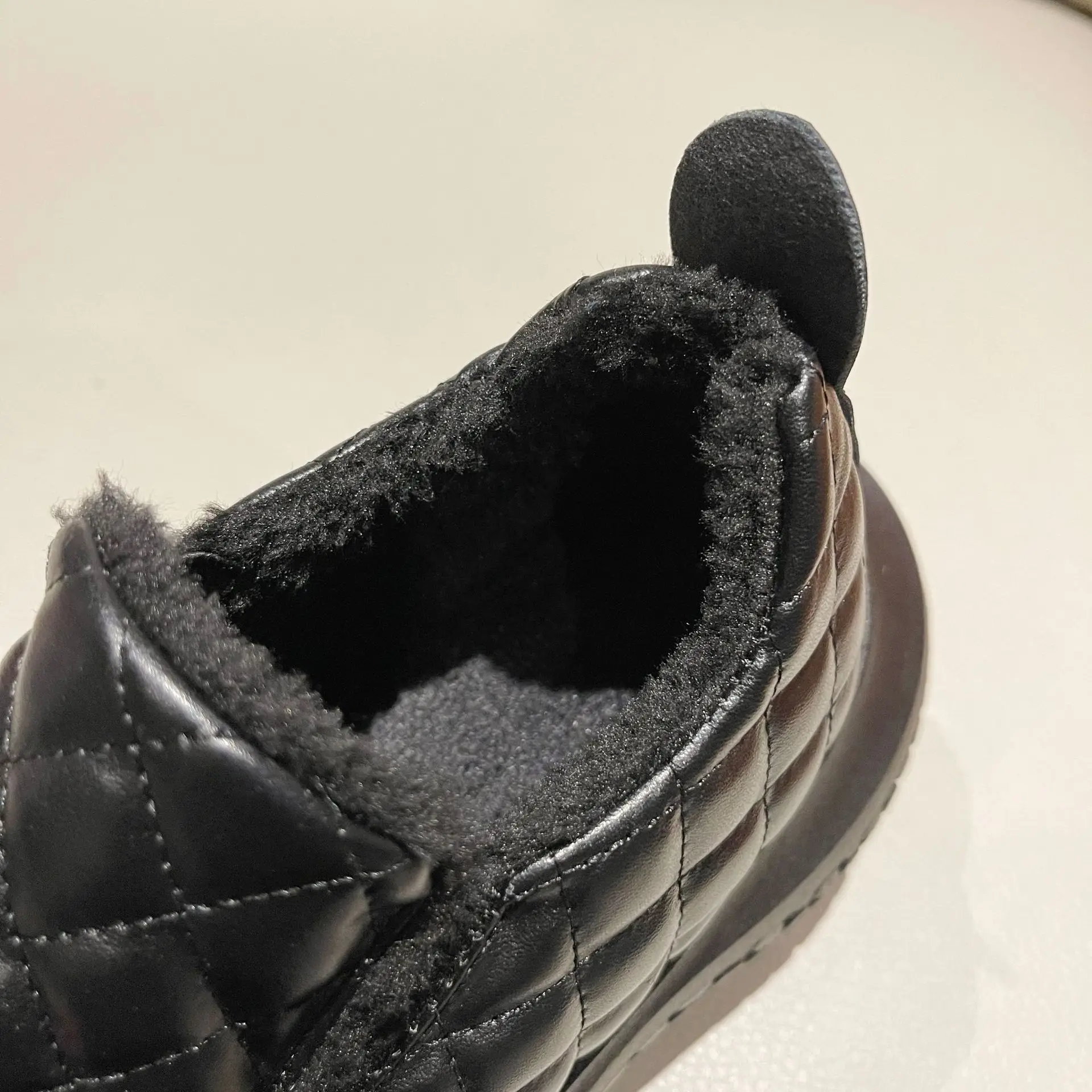 Women Flat Shoes  Boots PU Solid Color Short Plush Round Shape Thick Bottom Keep Warm Waterproof and Non Slip