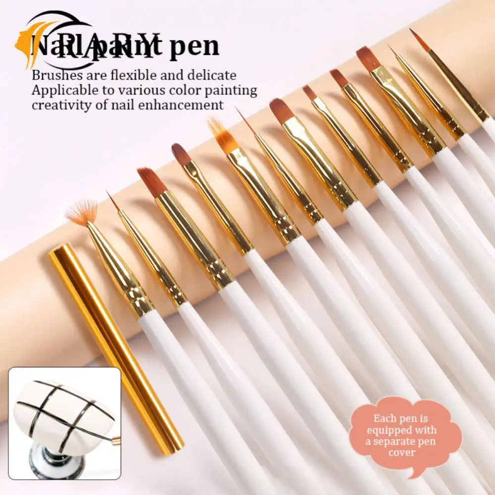 

Кисть для ногтей, цвет белый и золотой