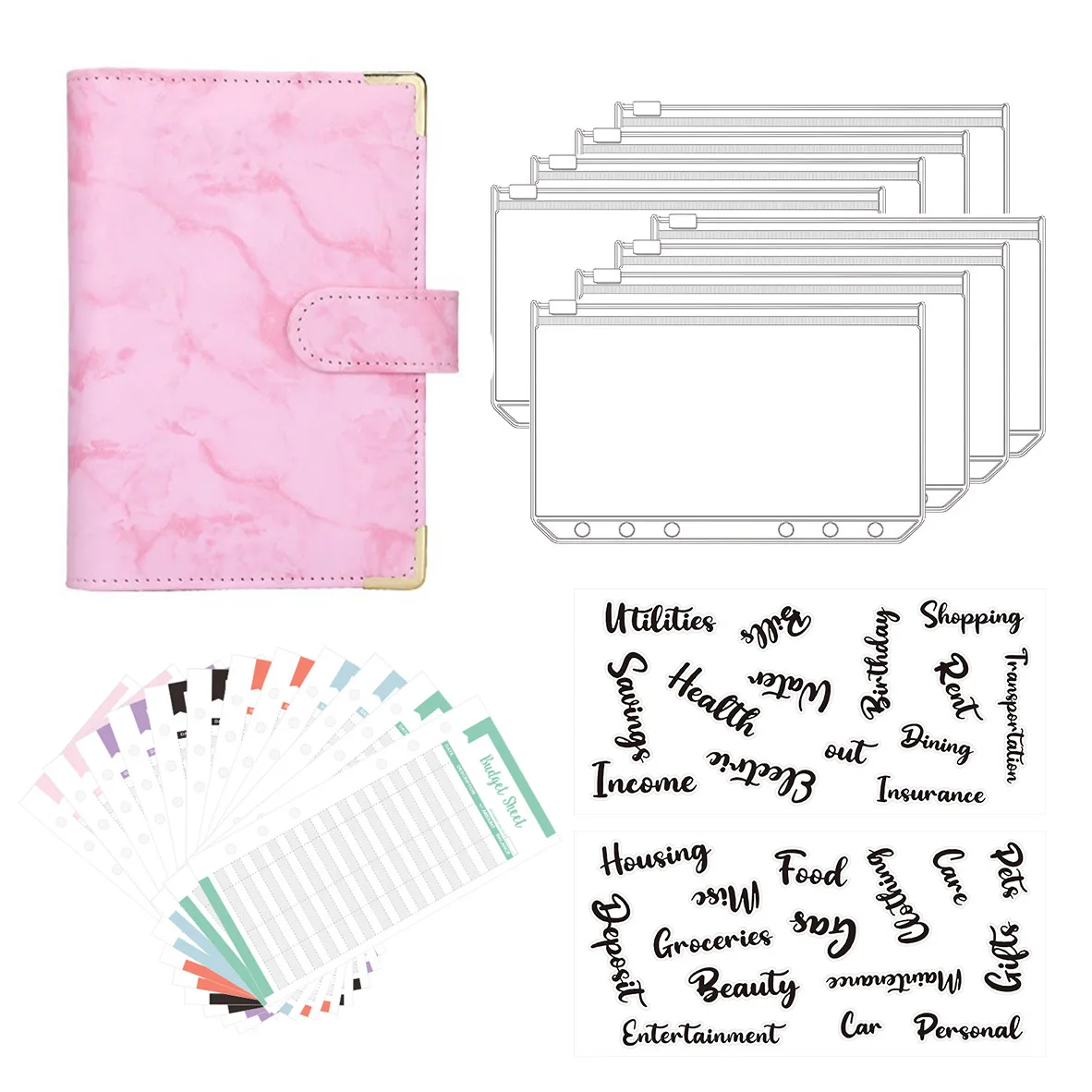 

Мраморный кожаный блокнот A6, ежедневник, органайзер, Обложка, 8 карманов и 12 листов