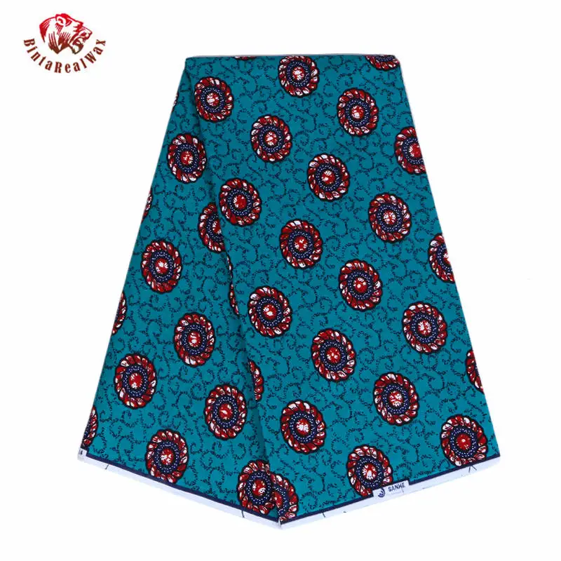 

Хлопчатобумажная ткань с Африканским принтом, 6 ярдов/шт, 24FS1120, новый дизайн 2020