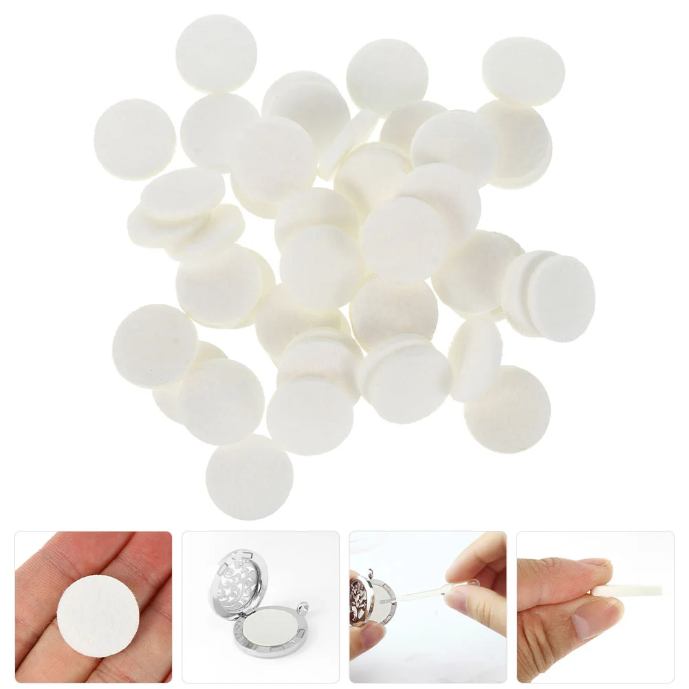

100 Pcs Mini Diffuser Cotton Sheet Replaceable Aromatherapy Pad Supply 2.25X2.25X0.3CM White Locket Pads Pendant