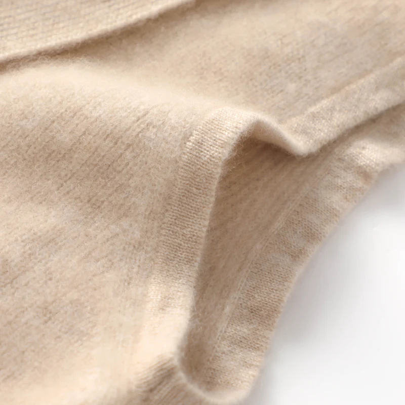 Женский свободный кашемировый жилет без рукавов из 100% чистой шерсти с v-образным