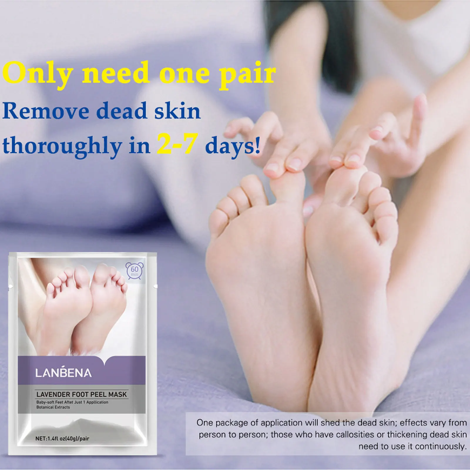 

Lavender Foot Mask Exfoliating Moisturizing Pedicure Socks Remove Peeling Calluses Anti Crack Heel Foot Care Skin Spa Foot Patch