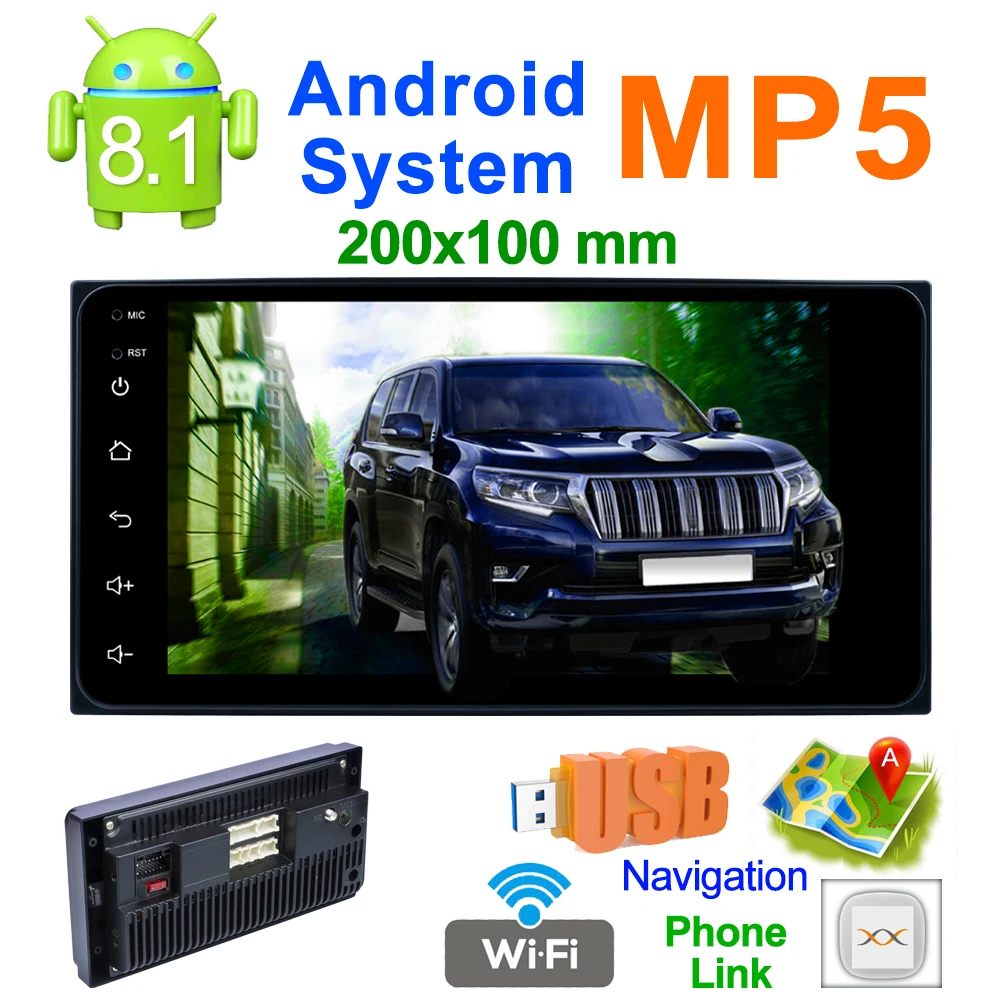 

Автомобильный мультимедийный плеер, автомобильный GPS-навигатор, 7-дюймовый автомобильный MP5 телефон, Bluetooth, Wi-Fi, обратное изображение 6155C для ...