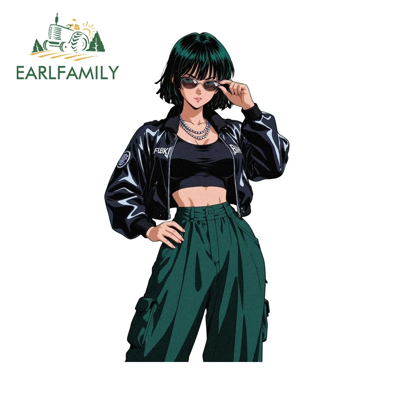 

Наклейки на мотоцикл EARLFAMILY с персонажами аниме Татсумаки Фубуки, виниловые наклейки JDM для стайлинга автомобиля, защита от царапин