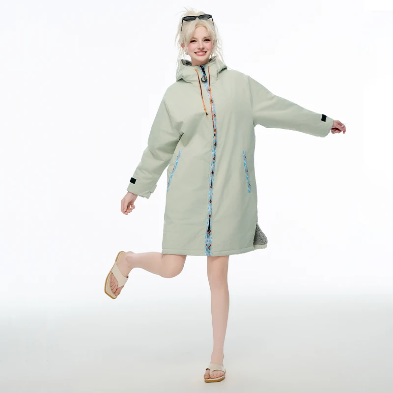 Фото SAILBEE Surf, куртка из ткани из микрофибры, плащ с капюшоном, пляжный серфинг, бассейн, подкладка, плащ, пальто унисекс, теплый халат для дайвинга №3