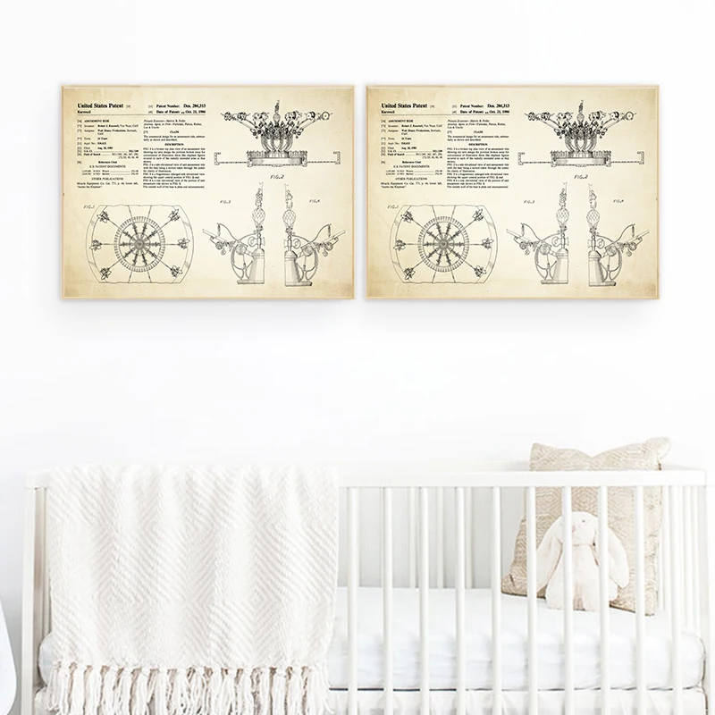 Постер-патент на холсте Disney художественный постер с изображением летающего