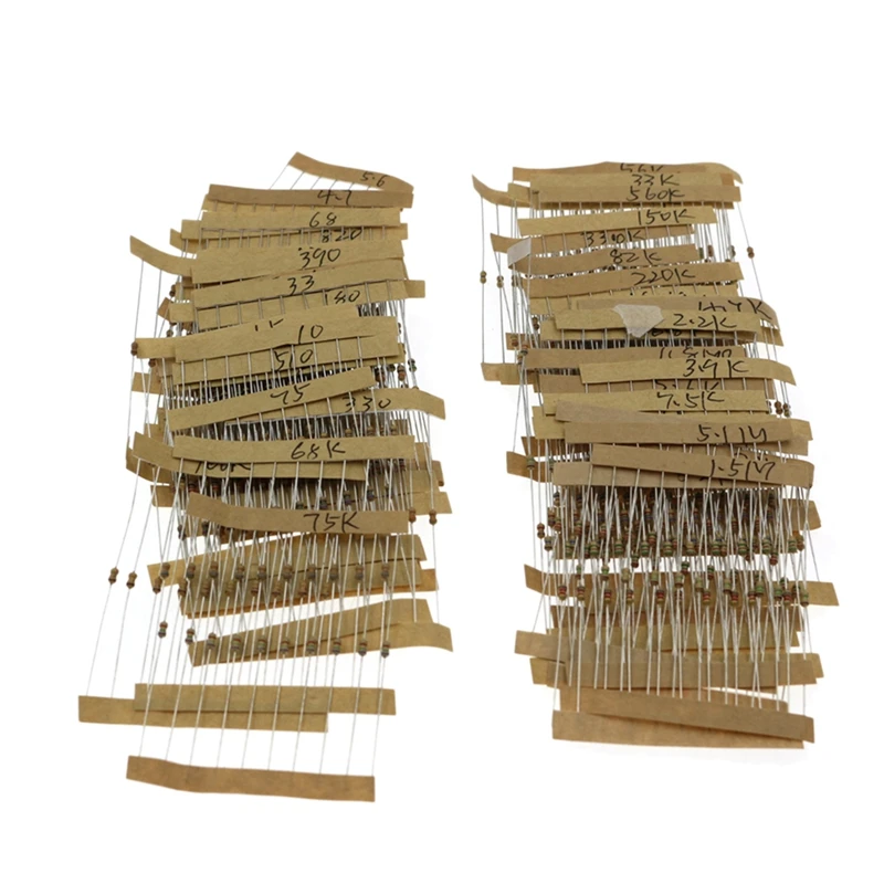

64Values 640Pcs 2W 1% 0.33R-1M Metal Film Resistor Kit Set