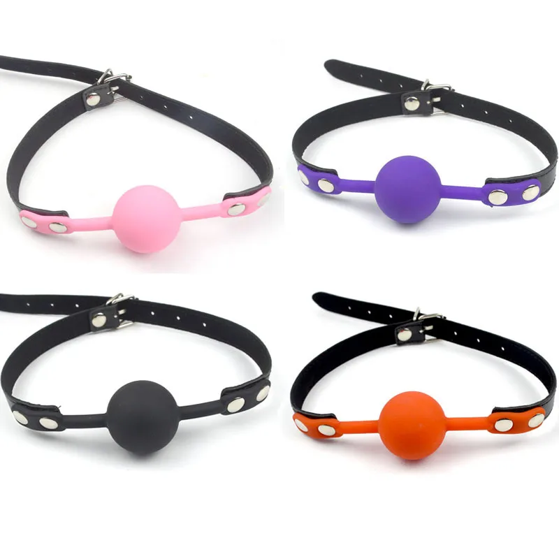 Кожаная пряжка с язычком для взрослых силиконовый шарик рта связывания