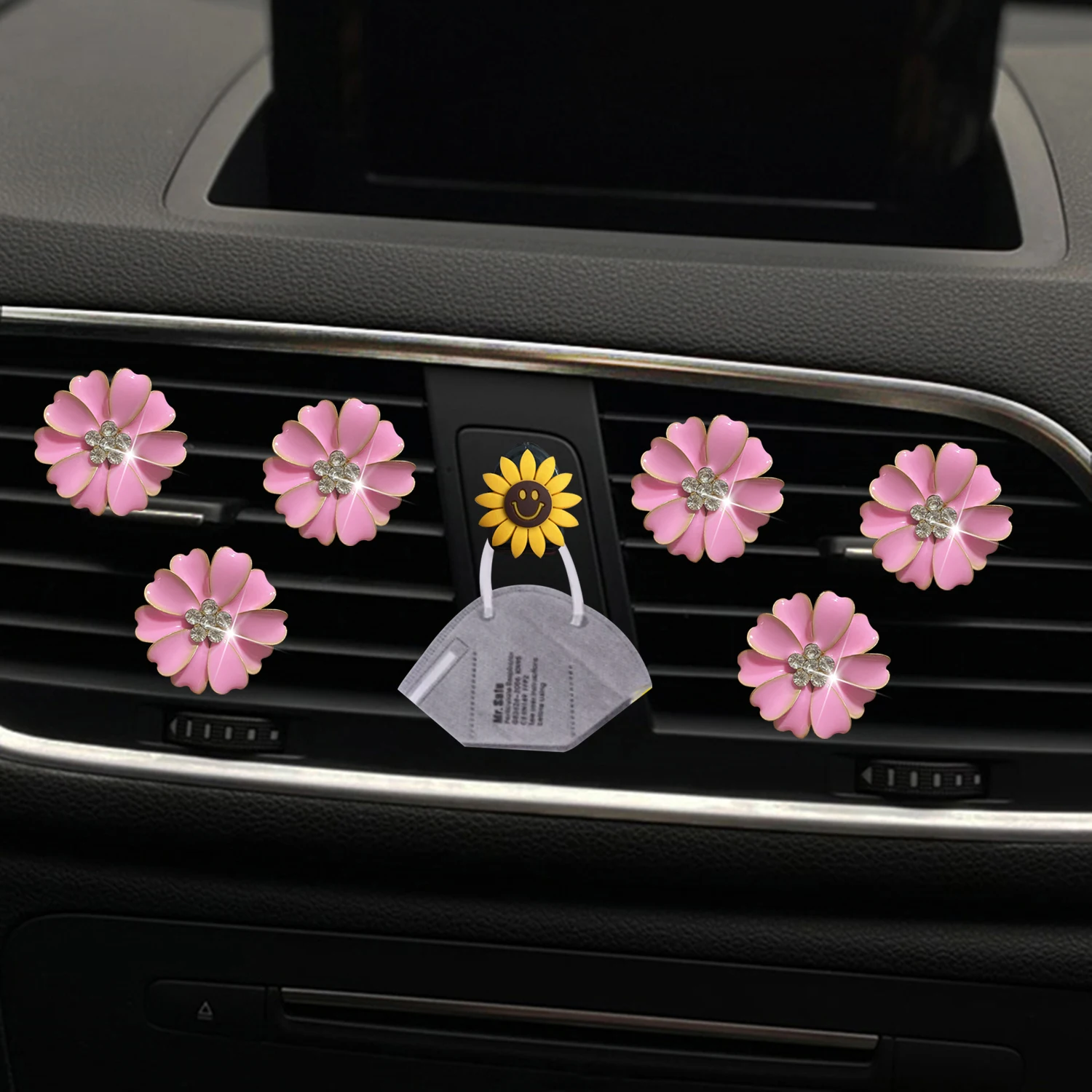 

6 Pcs Daisy Air Vent Clips, Cute Flower Car Air Fresheners Vents Clips Car Perfume Diffuser