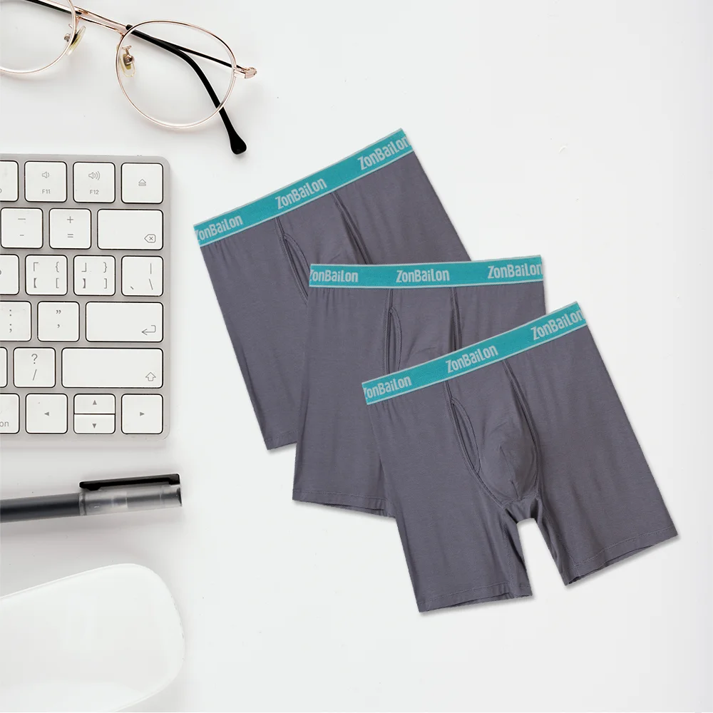 Men's Soft Breathable Panties Fashion Comfortable Bamboo Fiber Men Boxer Underwear Male Solid Color Underpants