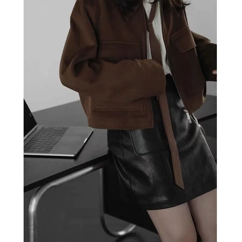 Deeptown Vintage Women Blouse Oversized Harajuku Chic Basic Korean Style with Tie Long Sleeve Shirt Loose Aesthetic Retro Female