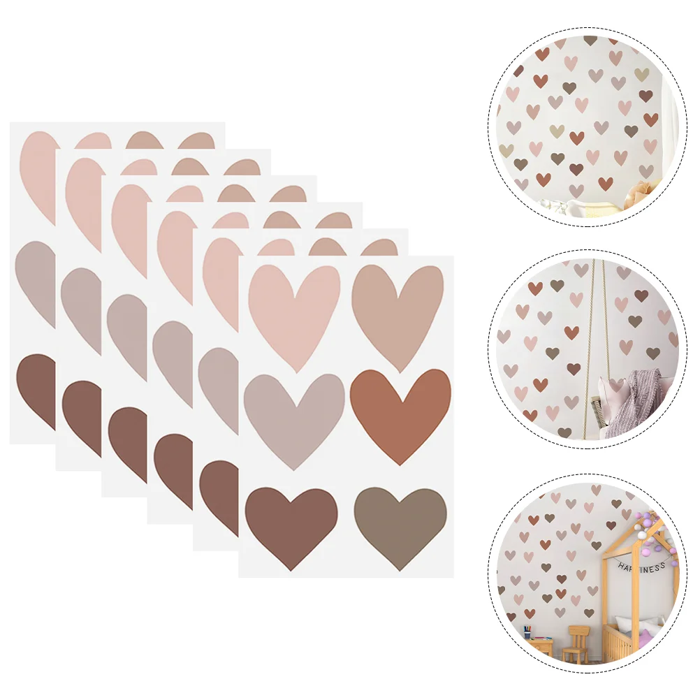 

Wall Sticker Heart Decal Stickers Background Room Wallpaper Decor Decals Nursery Mural Morandi Loving Girl Scrapbook