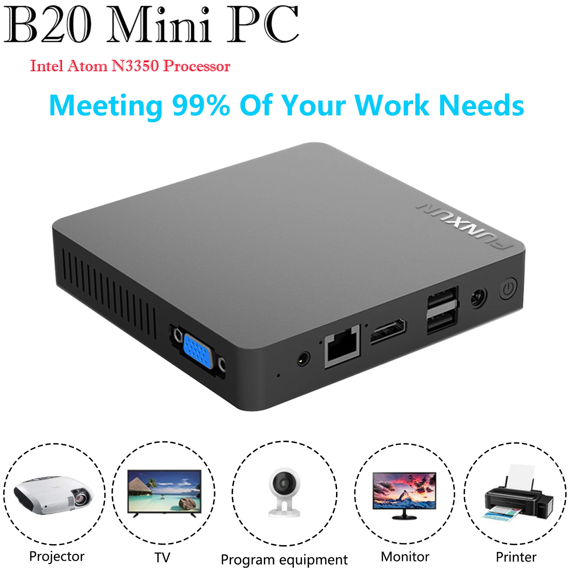 

Hot N3350 Windows 10 Mini PC Smart Desktop PC 6G 64G 2.4G WiFi BT4.0 VGA/HDMI-compatible Office MiNi Computer PK Beelink T4 Pro