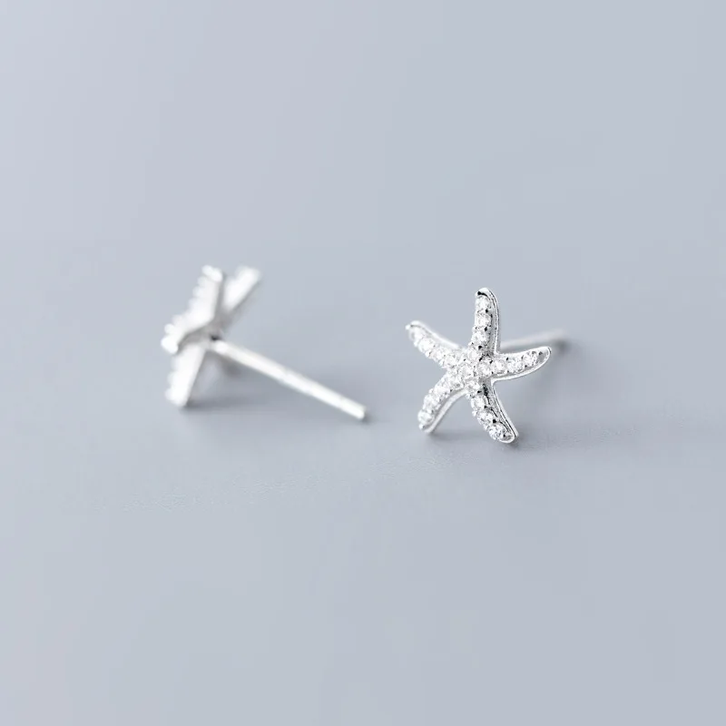 

Stud Earrings for Women Japanese and Korean Style Simple and Fresh Cute Starfish Diamond-Embedded Fashion Earrings