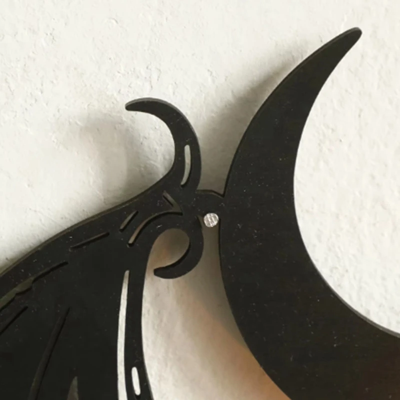 Черная деревянная настенная полка Готическая летучая мышь луна профилирование