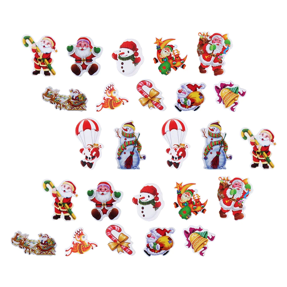

30 Sheets Christmas Cartoon Stickers Adorable Decorative Household Stereoscopic Pvc