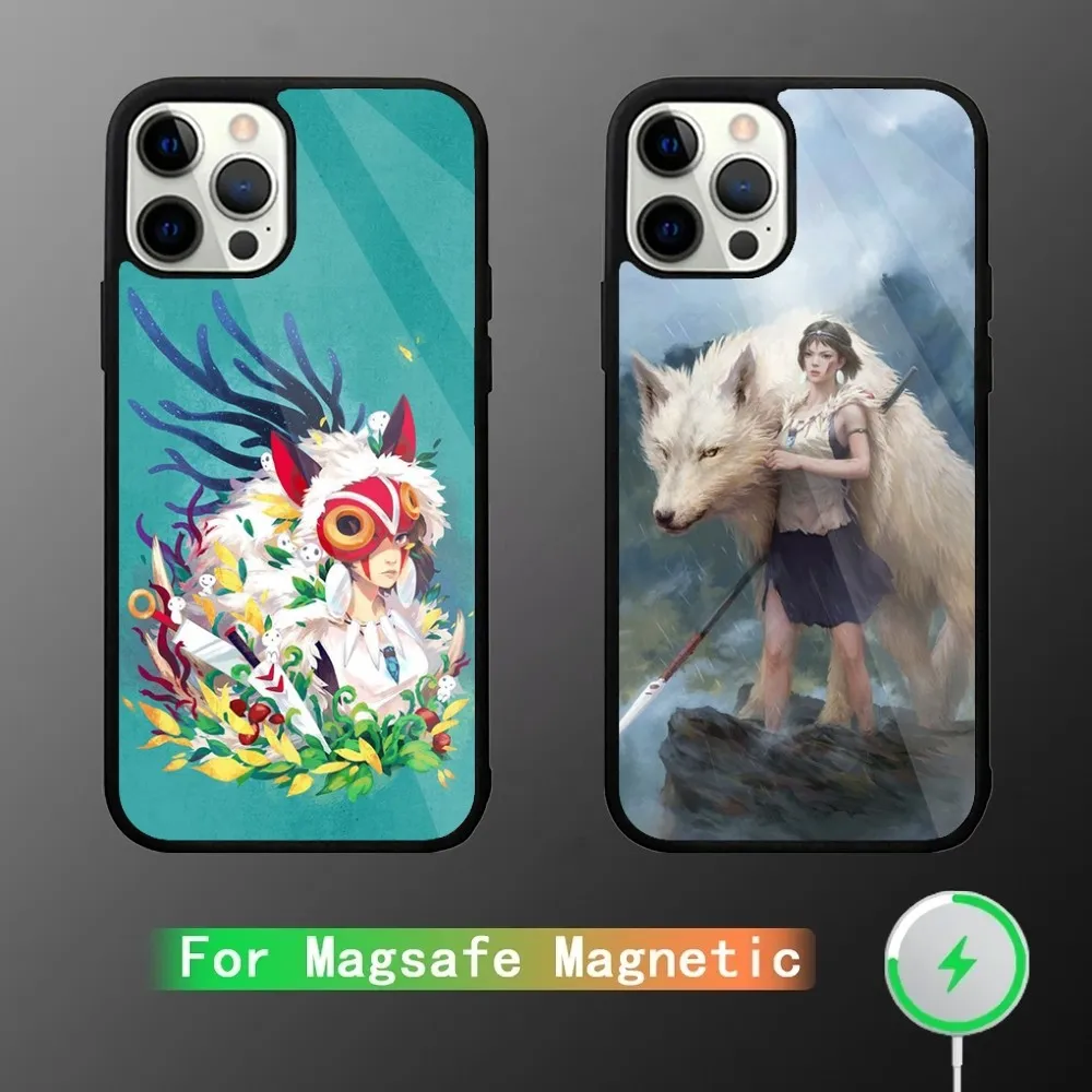 Чехол Для Телефона Anime M-Mononoke Hime iPhone 15/14/13/12/11/Plus/Pro/Max/Mini Magsafe — Совместимый С