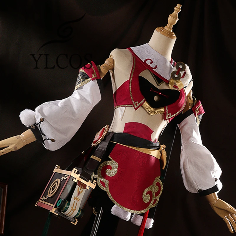 Game Genshin Impact Yanfei Cosplay Costume Wig Halloween Party High Quality Uniforms For Women Girls Suit