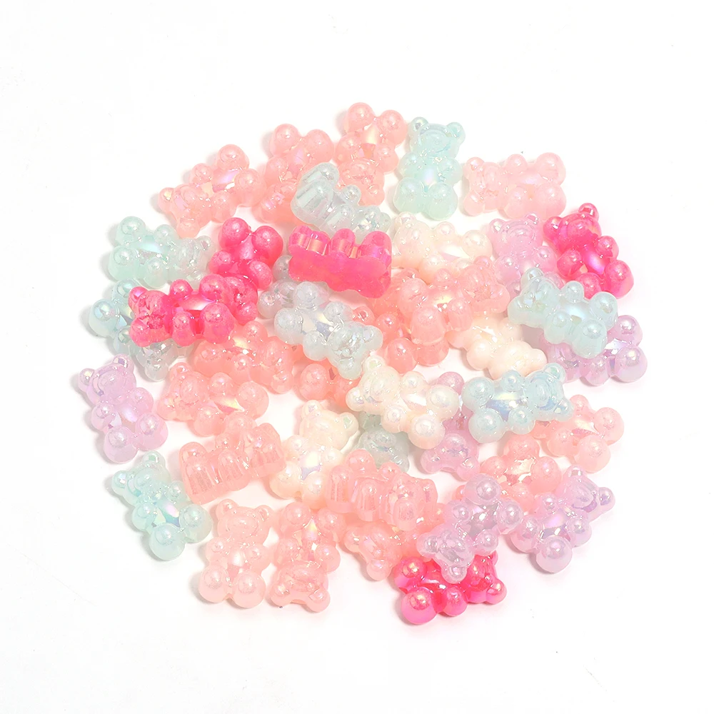 50 шт./партия акриловые бусины Медведь