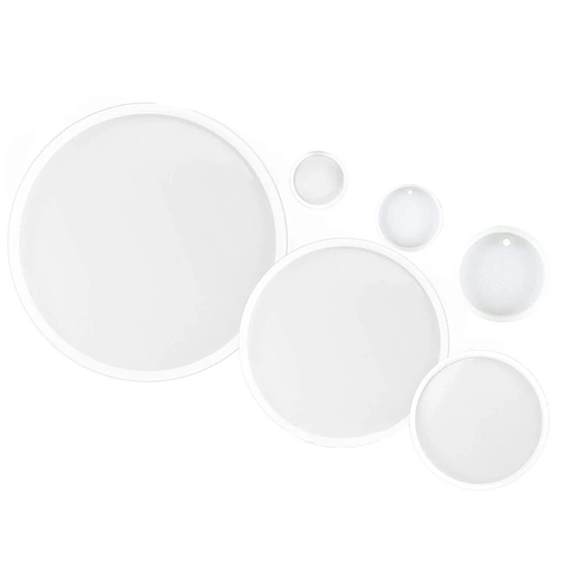 

Round Silicone Mold Set Resin Keychain Molds Epoxy Resin Tray Mold for Casting