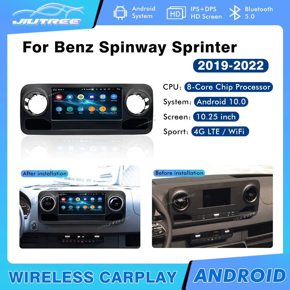 

Автомагнитола на Android, стереоприемник для Benz Spinway Sprinter 2019, 2020, 2021, 2022, GPS-навигатор, 128 ГБ, видеоприемник, головное устройство