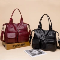 luxury pu leather shoulder bags 2021 womens brand designer messenger handbag female vintage large capacity totes crossbody bag