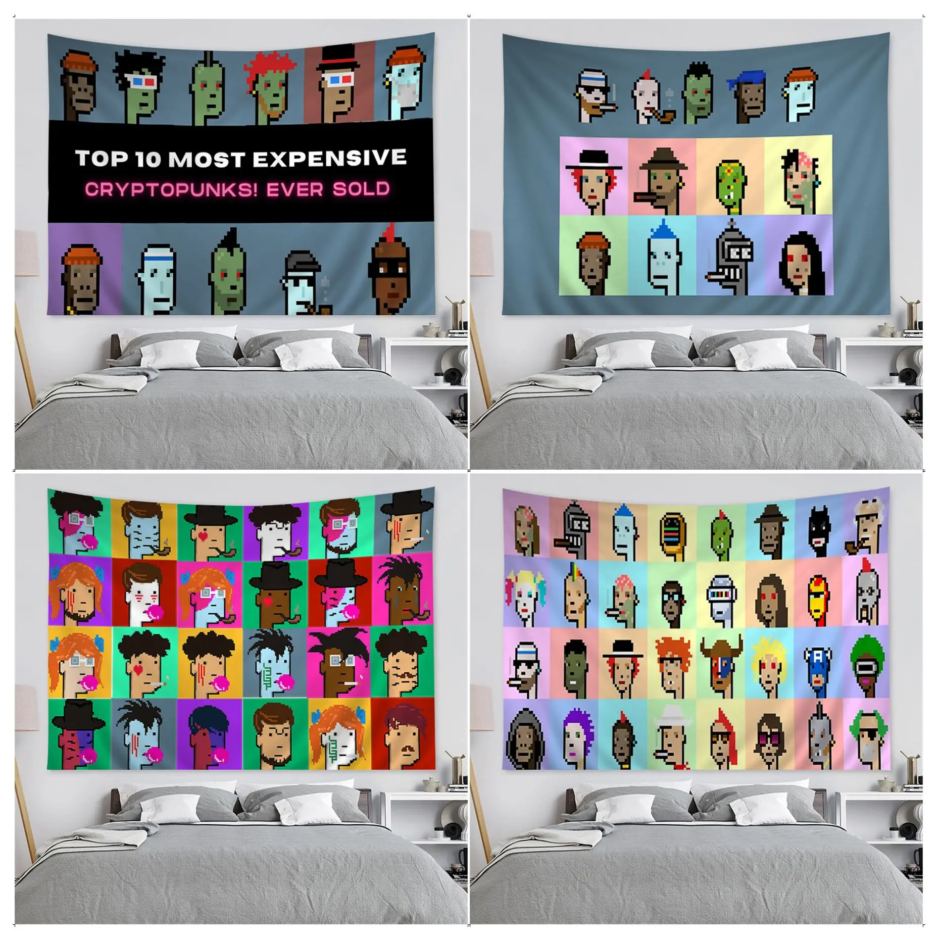 Настенные подвесные гобелены NFT в стиле панк хиппи |