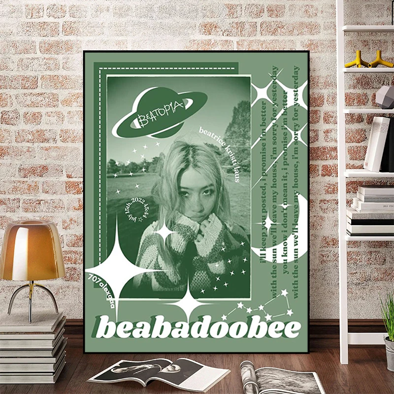 Музыкальный альбом Singer Beabadoobee с имитацией цветов постер аниме украшение картины