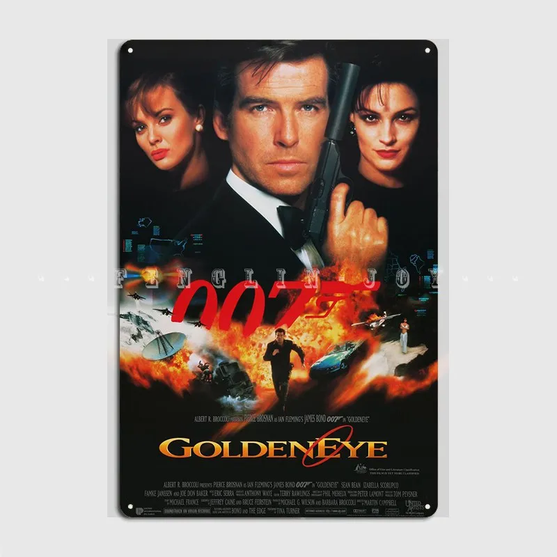 

Металлический плакат Джеймс Бонд 007 Goldeneye, Постер для кинотеатра, кухни, Настенный декор на заказ, жестяной плакат