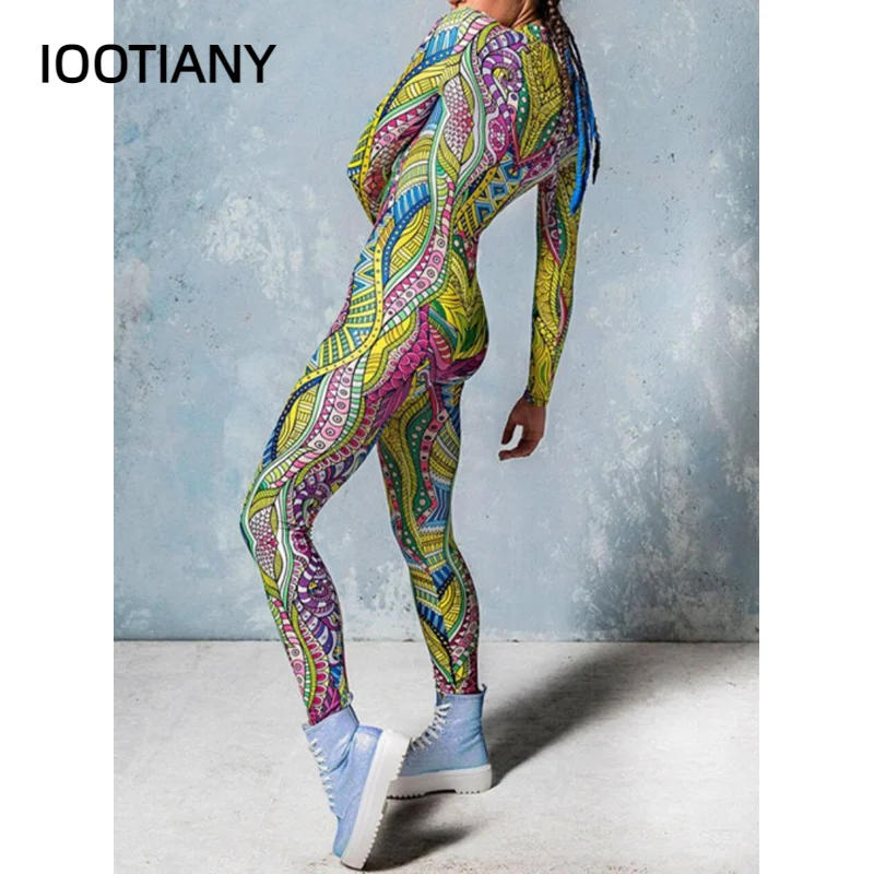 Женский и мужской робот будущего Цветные элементы комбинезон с 3D принтом в стиле