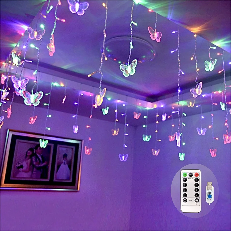 

LED rainbow lamp 4.5m, ice curtain, Christmas decorative lamp, bedroom, wedding, new year