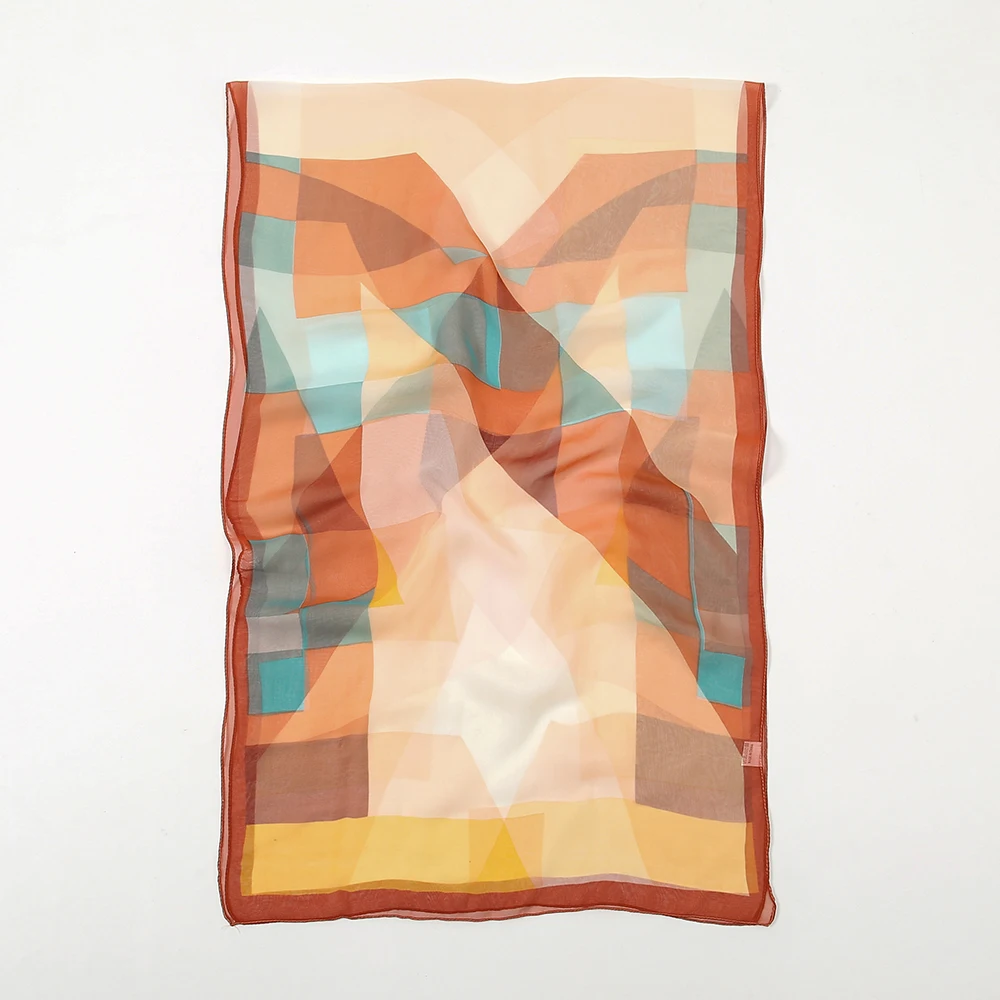 Женский длинный шарф с сетчатым принтом 160x50 см