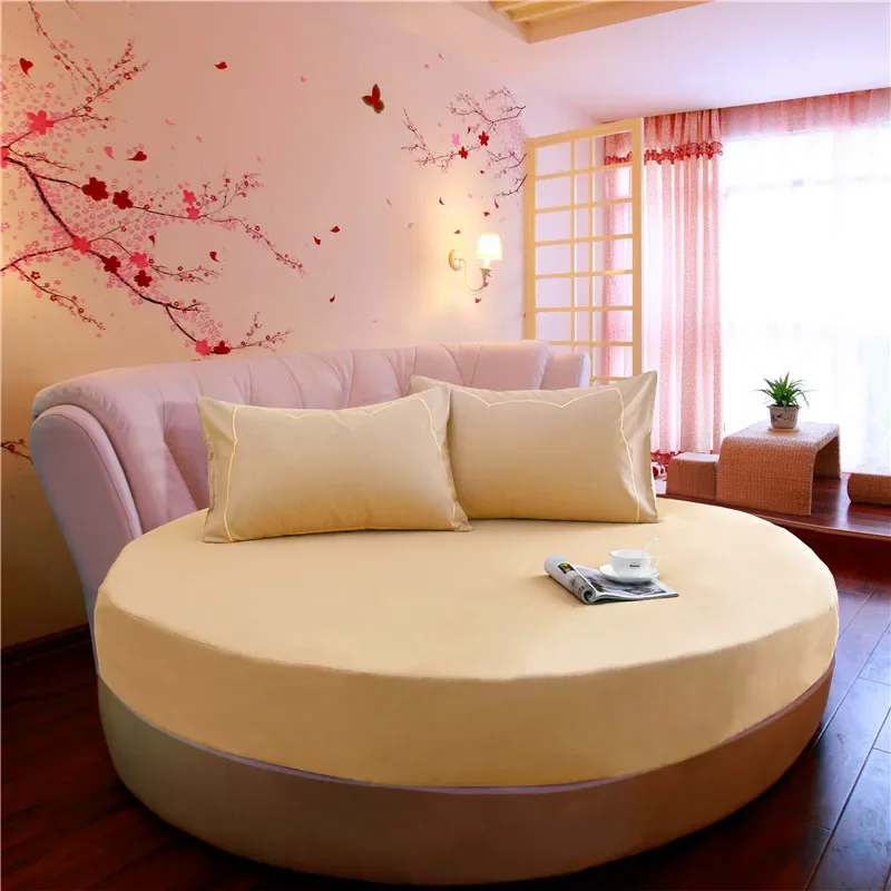 Хлопковая круглая простыня 180x180/200x200 см